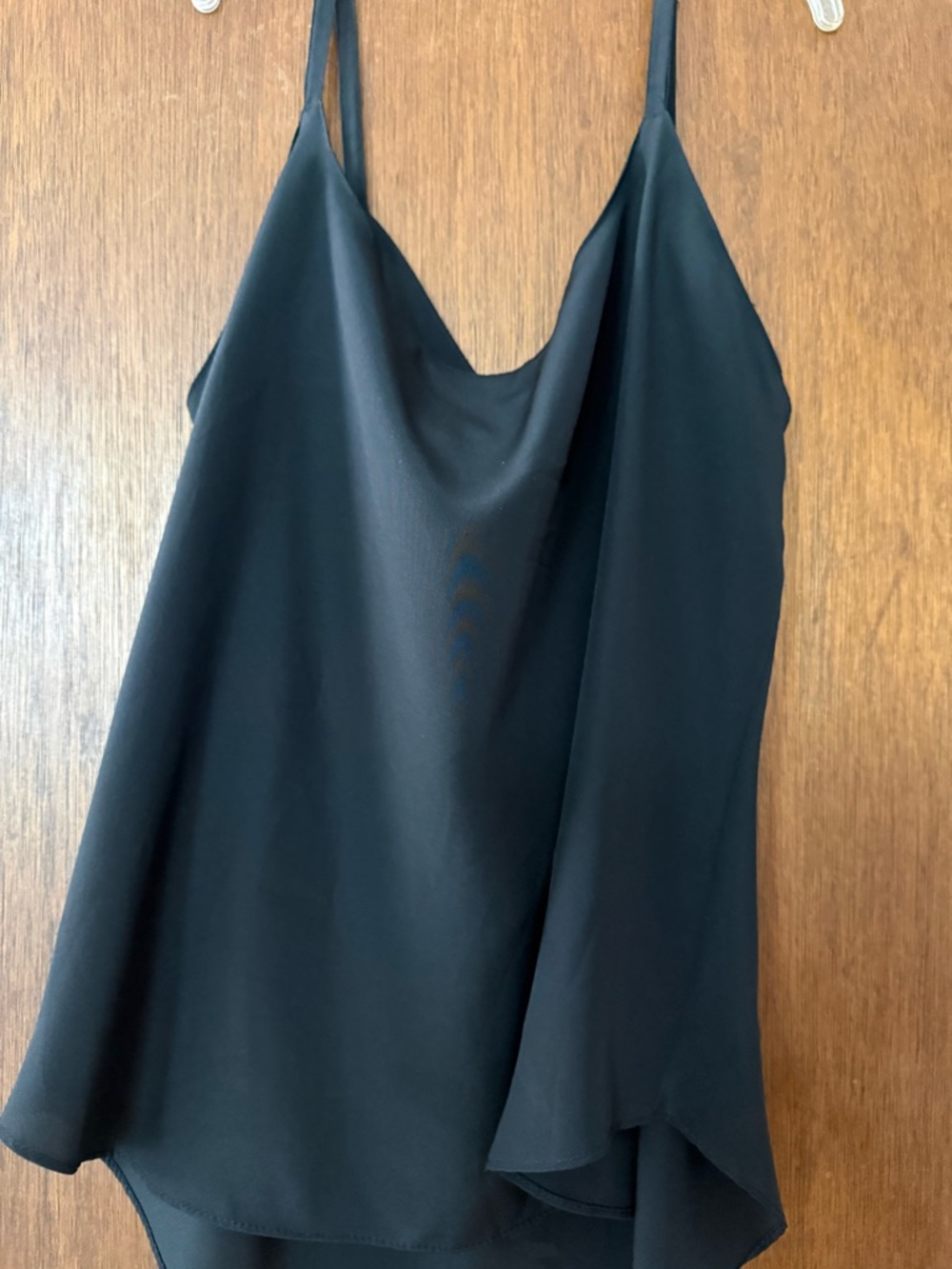 Classic Black Satin Cowl Camisole with Adjustable Straps